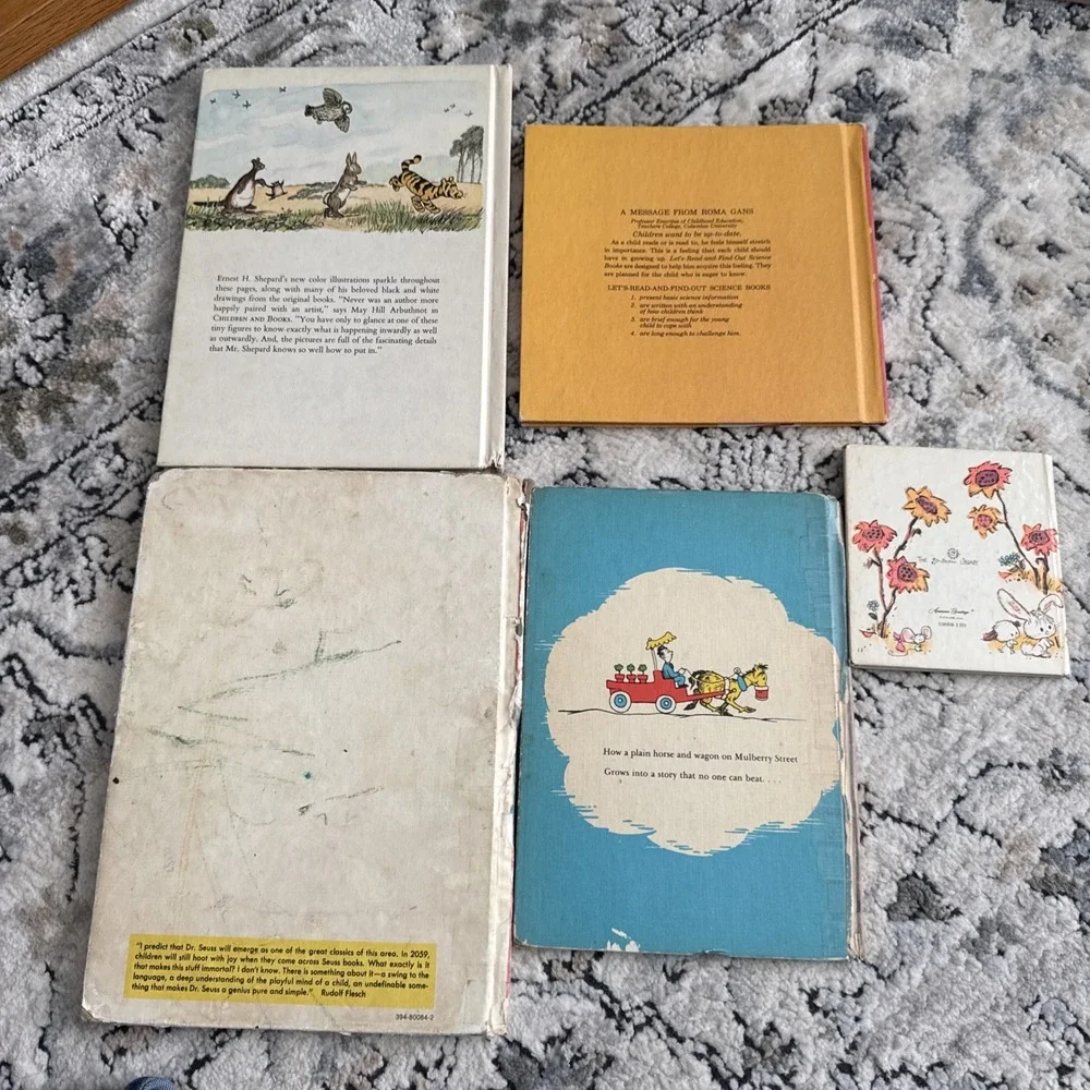 1960s Children's Vintage Beginner Books Lot of 5 Hardcover Pooh Dr Seuss As Is
